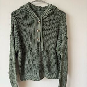 American Eagle Outfitters Olive Knit Hoodie